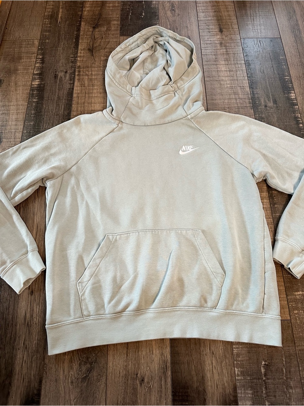 Nike Funnel Neck Hoodie Womens Medium Pale Green Pullover Hooded Sweatshirt